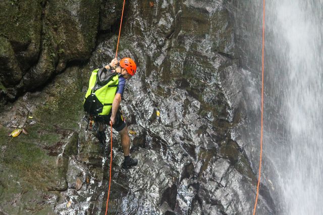 Rappelling: 1st Waterfall